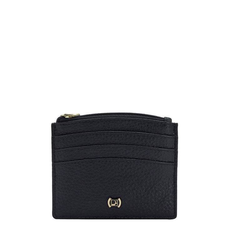 6 Slots Leather Card Case - Black