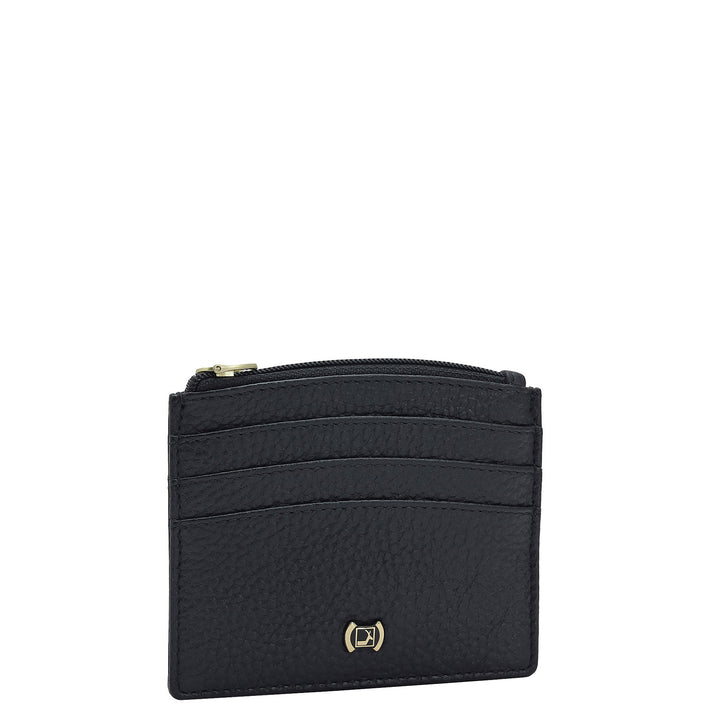 6 Slots Leather Card Case - Black