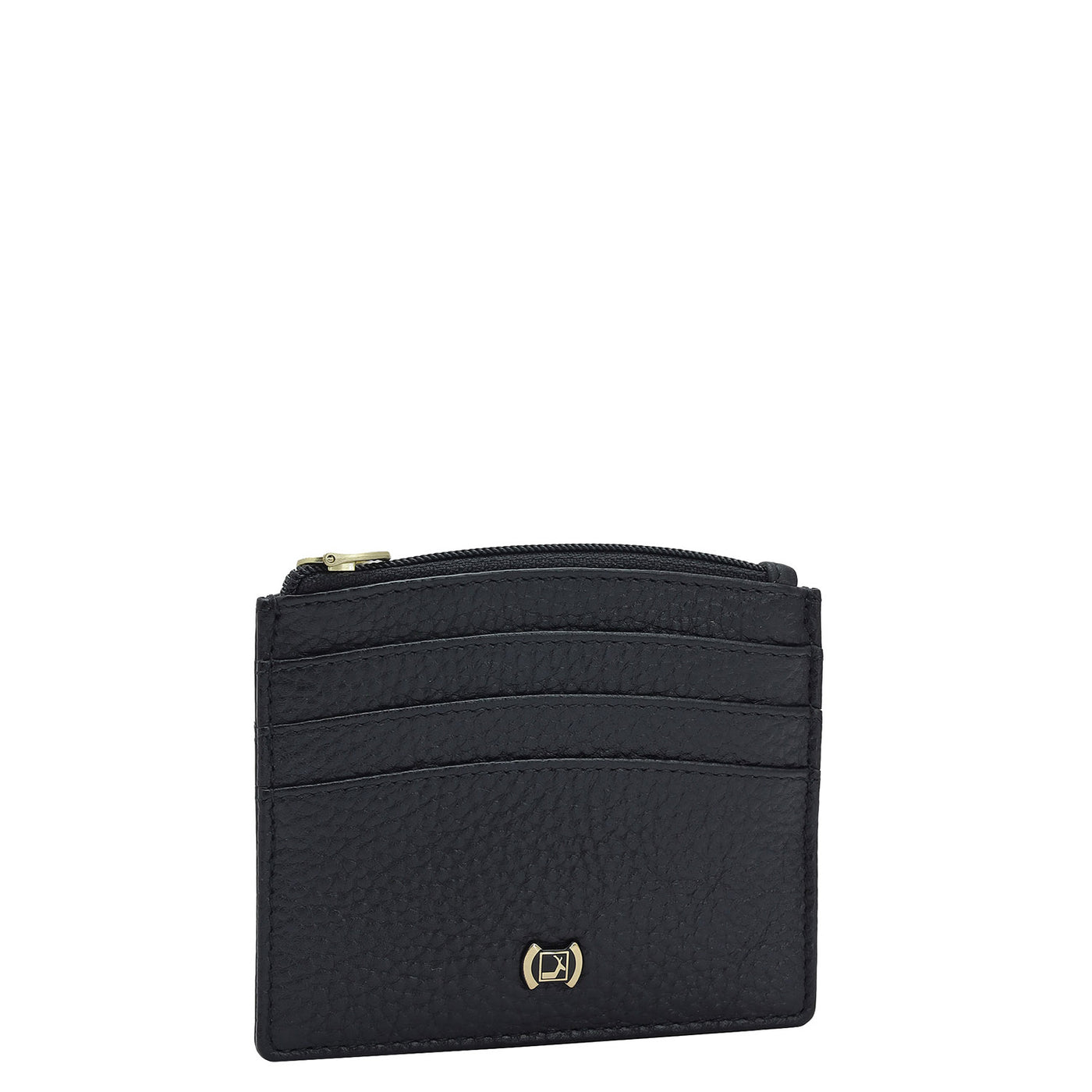 6 Slots Leather Card Case - Black
