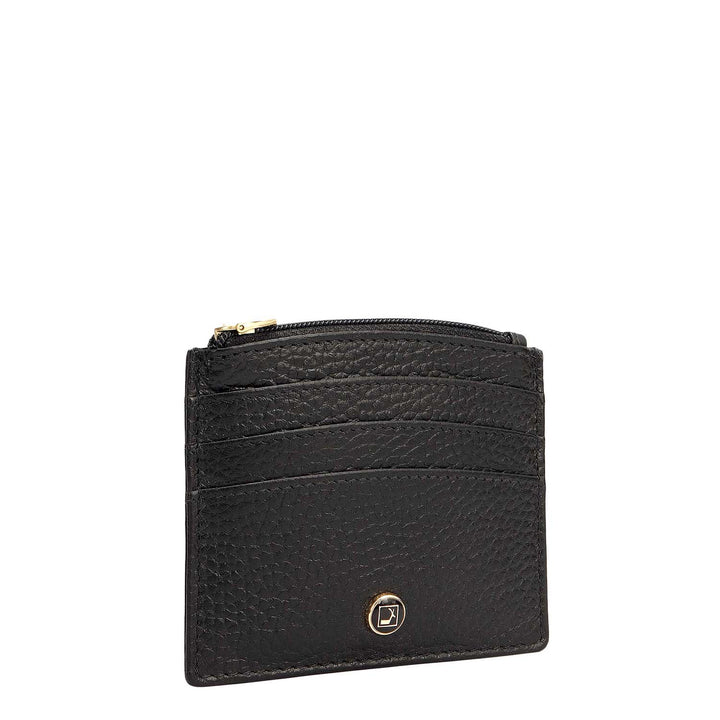 6 Slots Leather Card Case - Black
