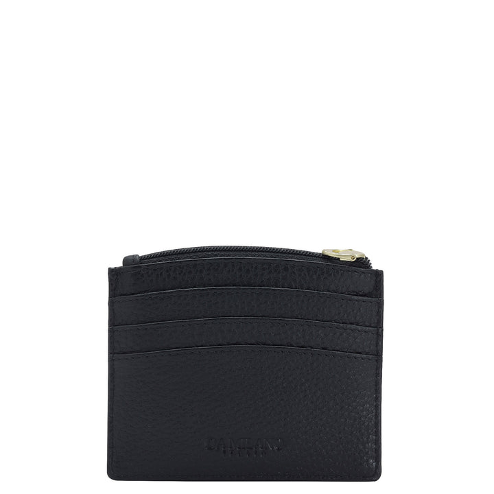 6 Slots Leather Card Case - Black