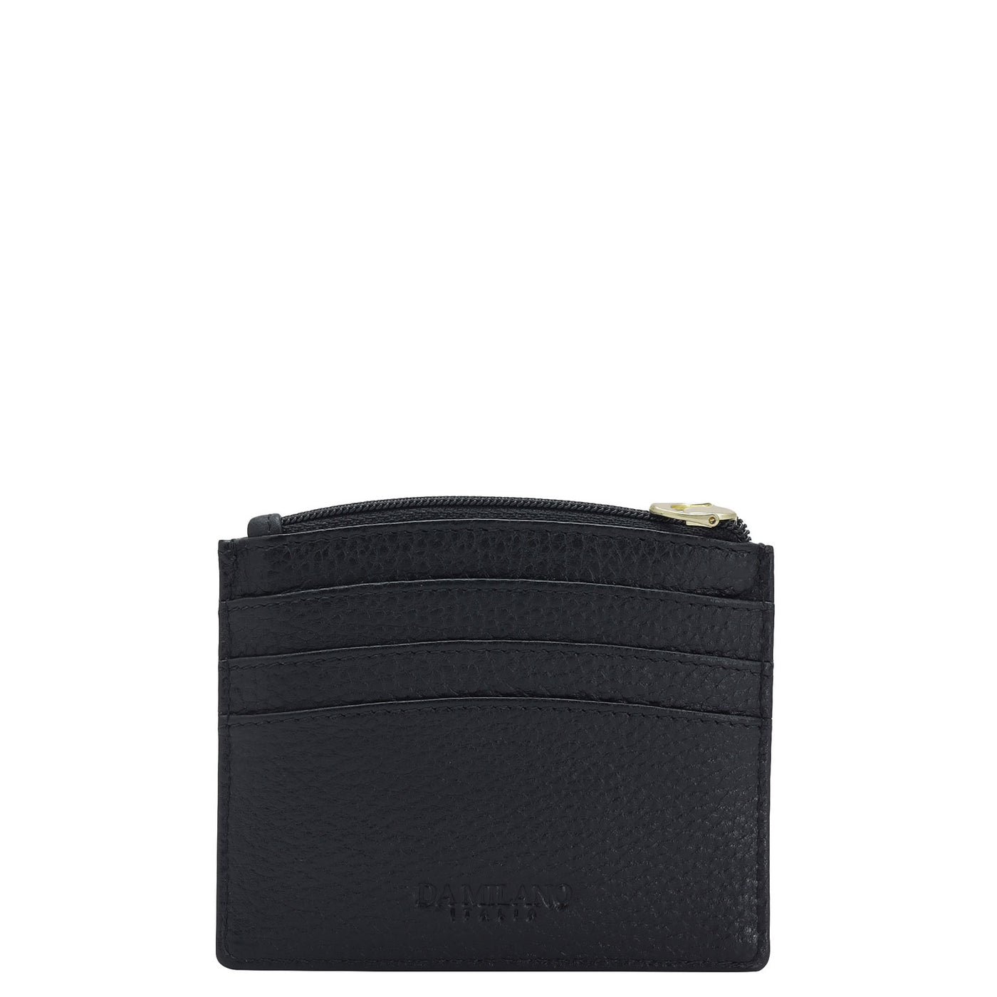 6 Slots Leather Card Case - Black