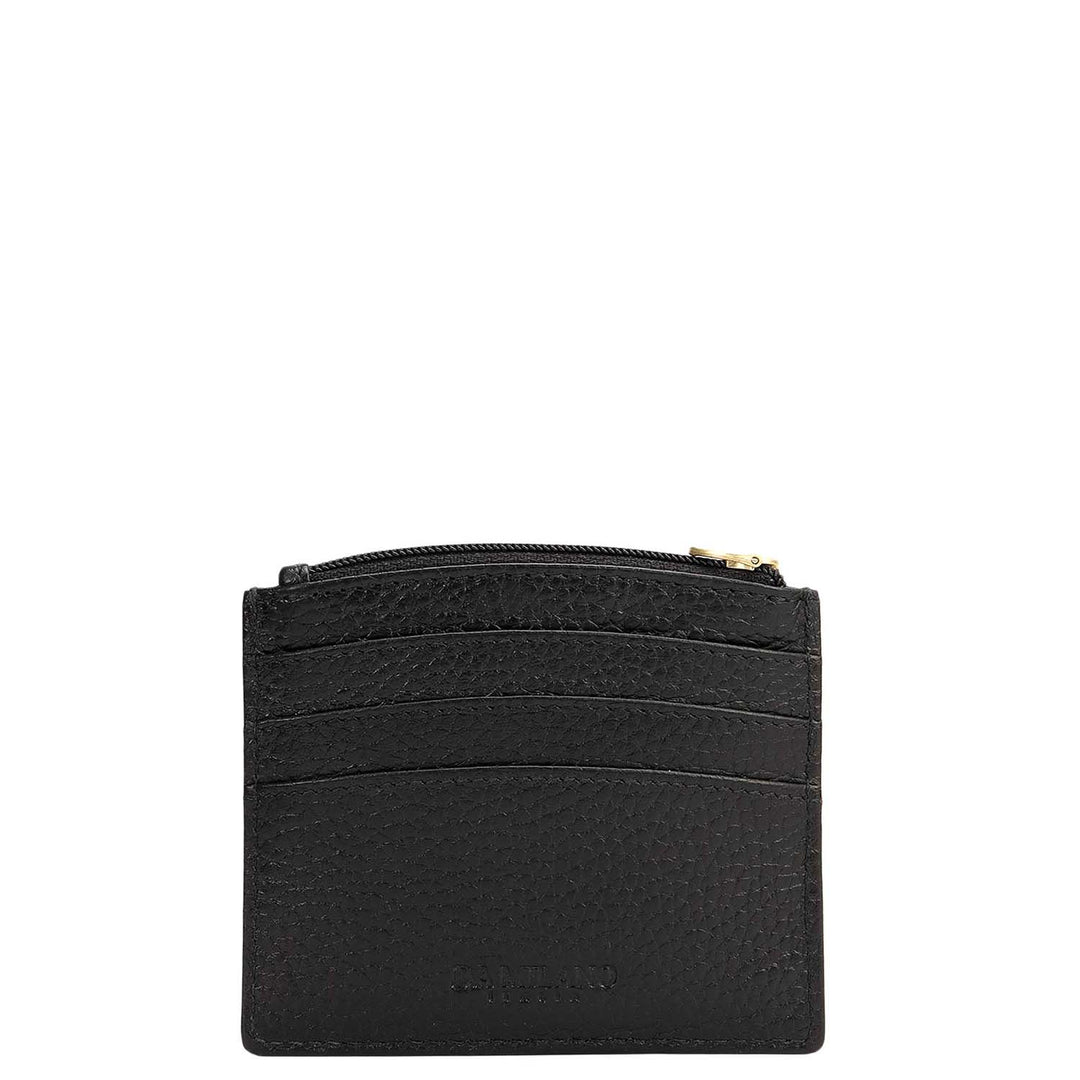6 Slots Leather Card Case - Black