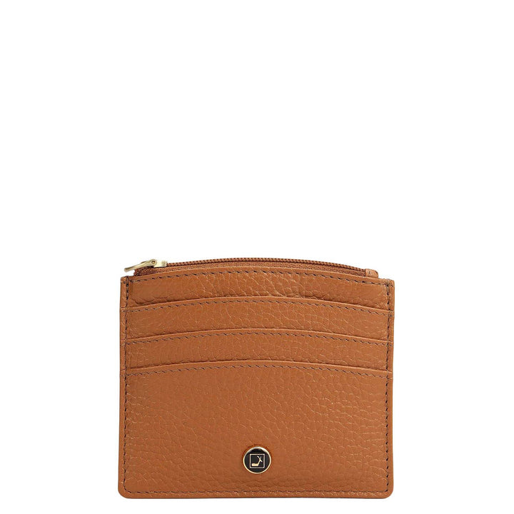 6 Slots Leather Card Case - Caramel