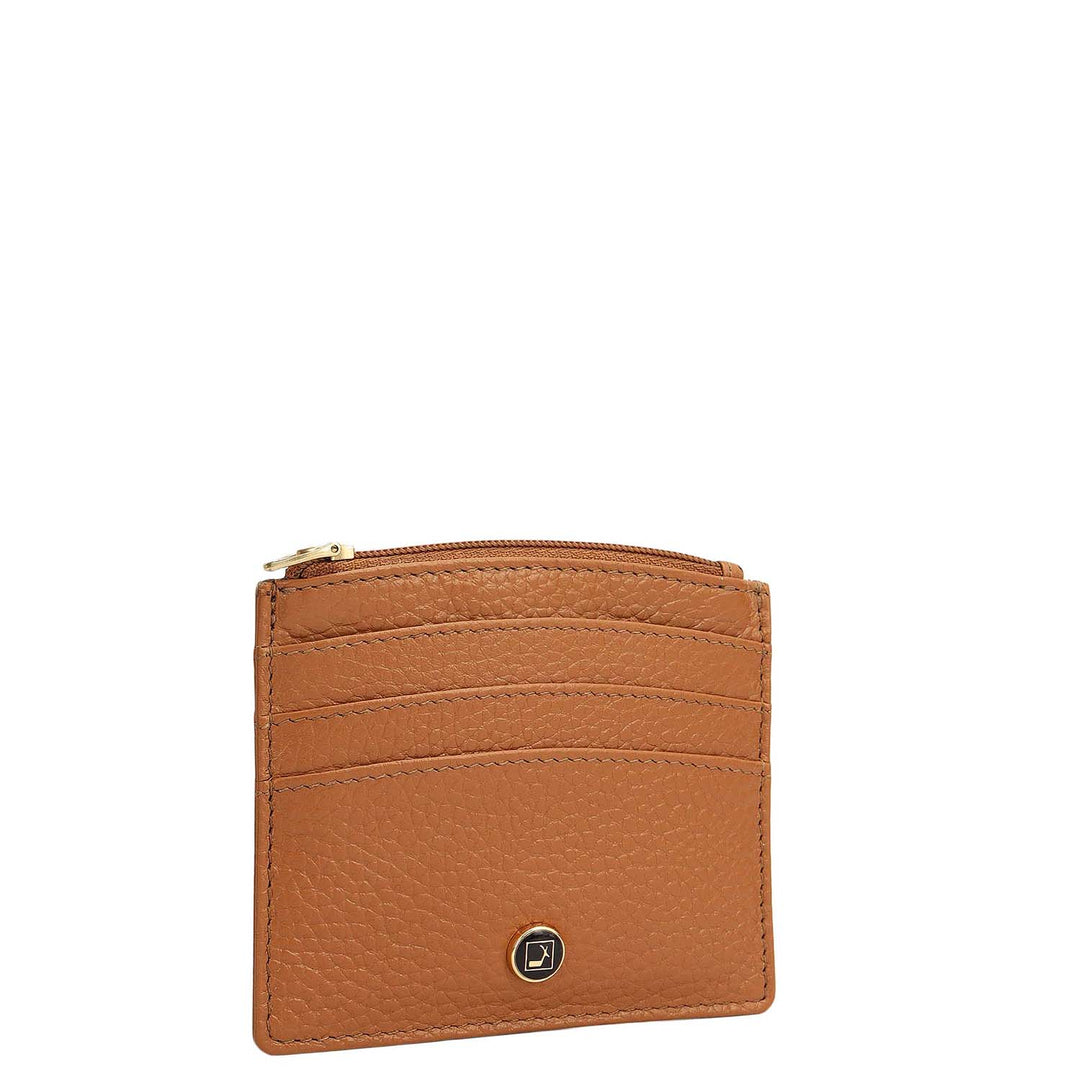 6 Slots Leather Card Case - Caramel