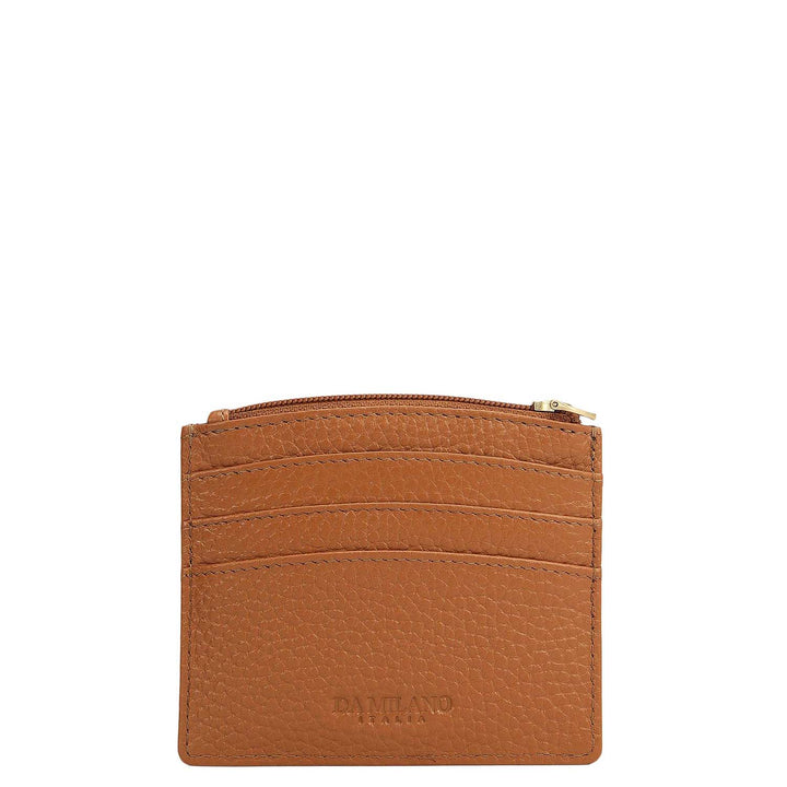 6 Slots Leather Card Case - Caramel