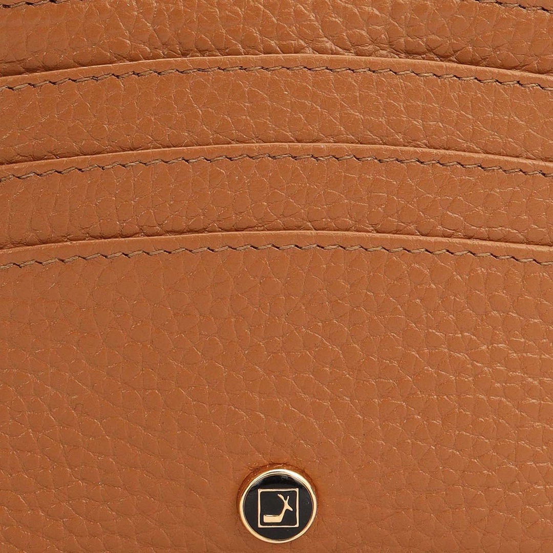 6 Slots Leather Card Case - Caramel