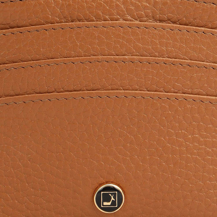 6 Slots Leather Card Case - Caramel