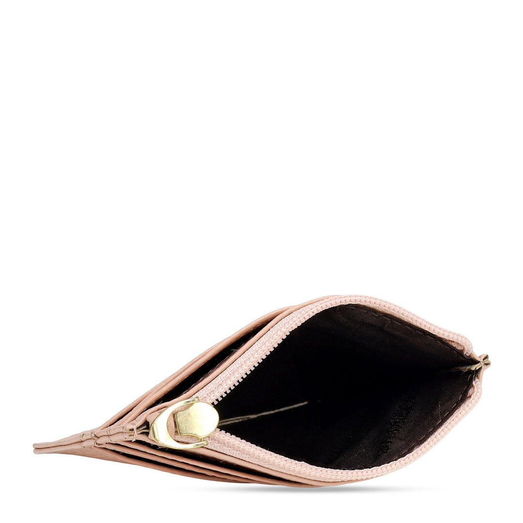 6 Slots Leather Card Case - Feather
