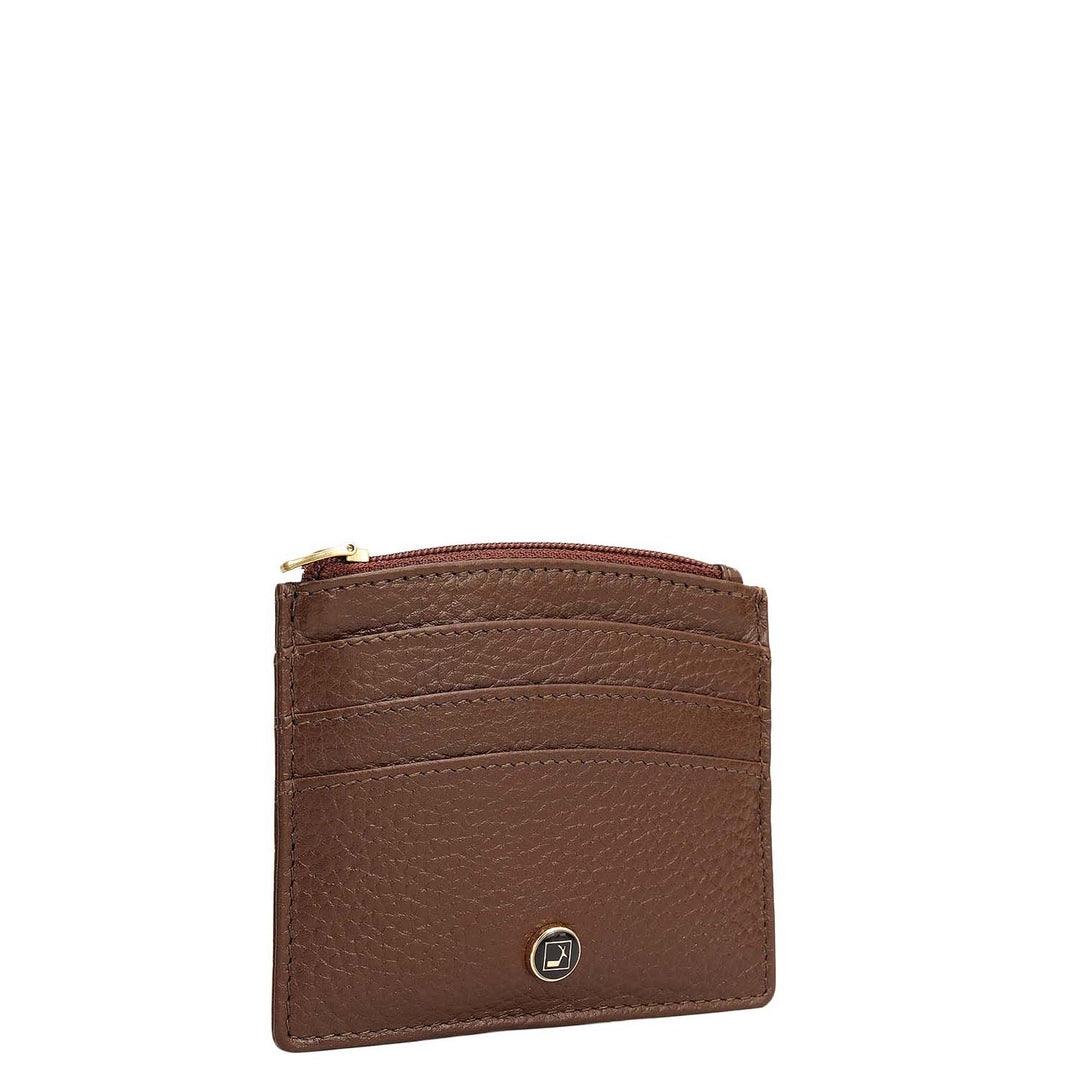6 Slots Leather Card Case - Mocha