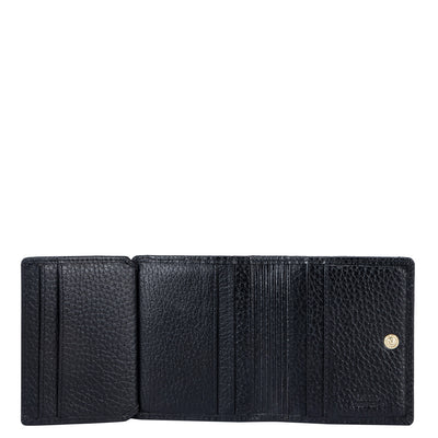 Wax Snake Leather Card Case - Black