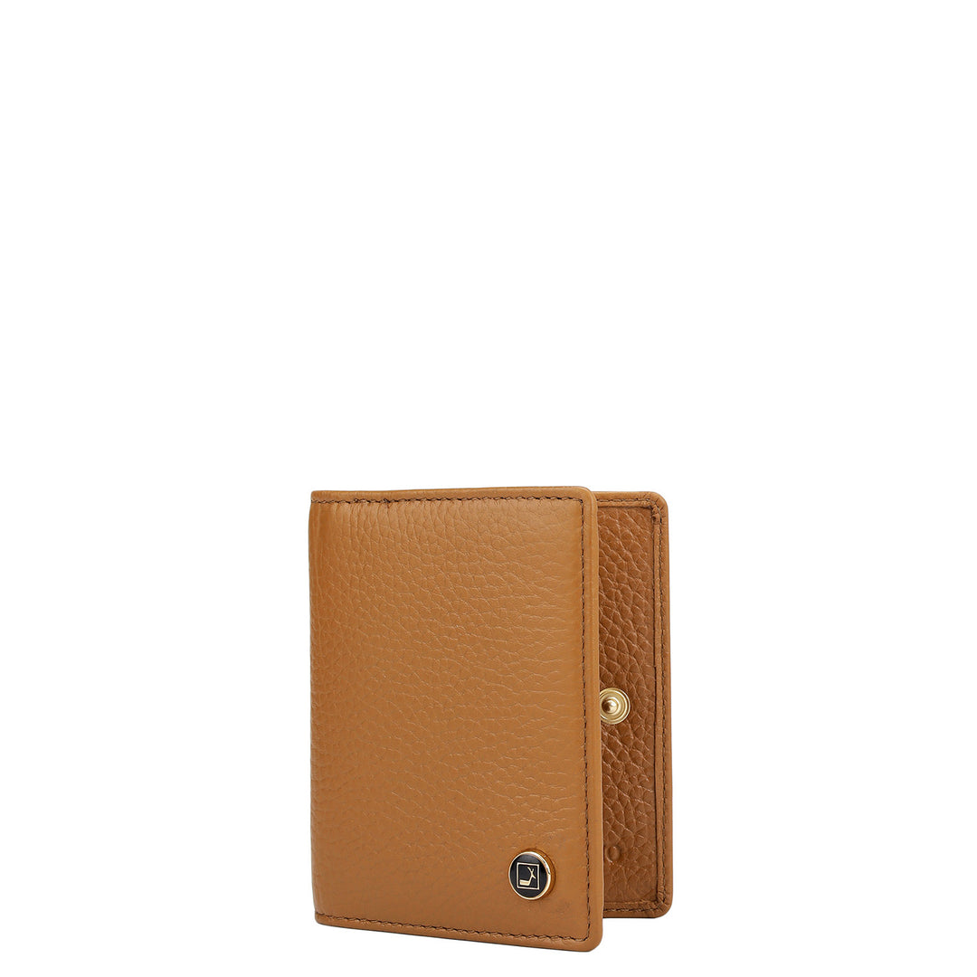 9 Slots Leather Card Case - Caramel