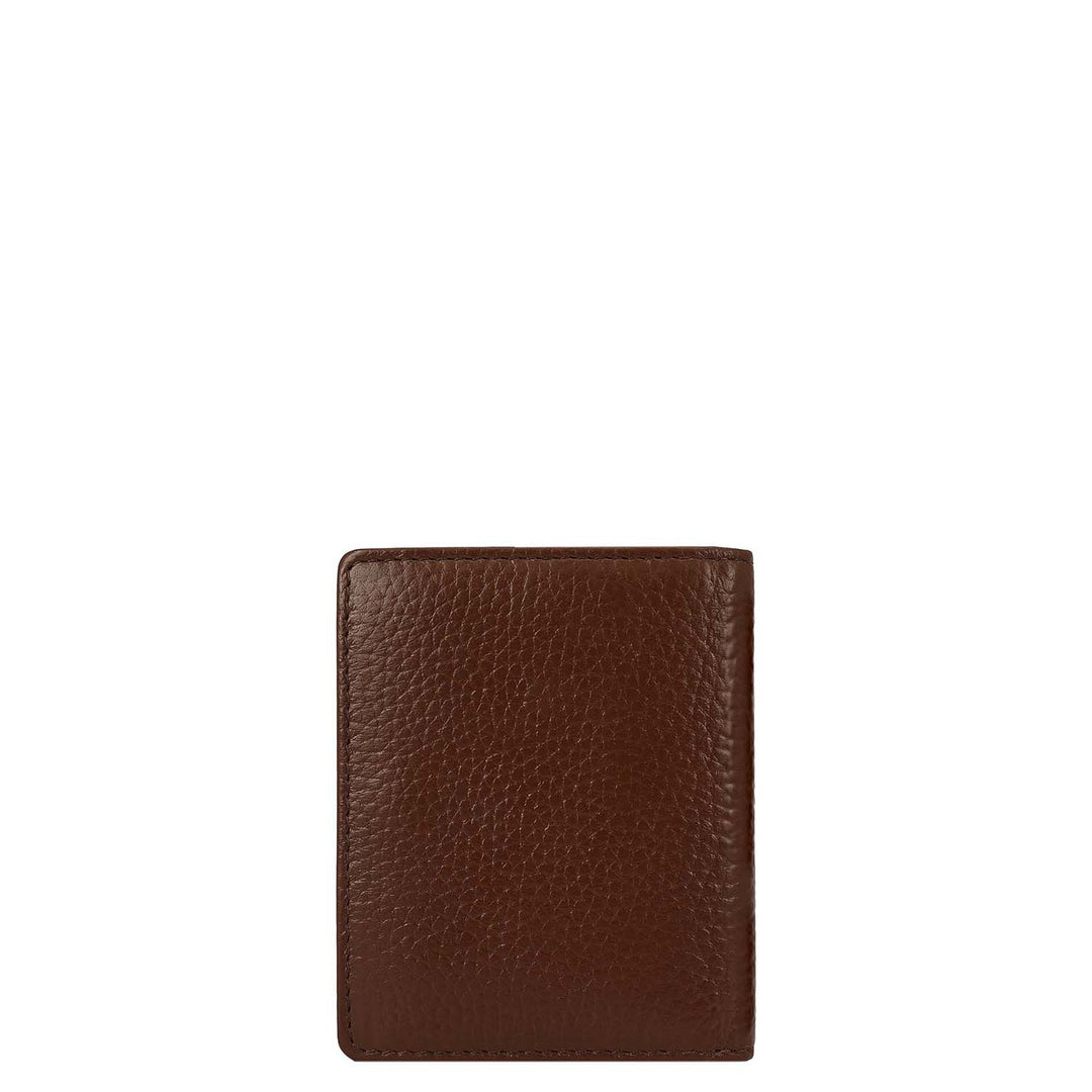 9 Slots Leather Card Case - Brown
