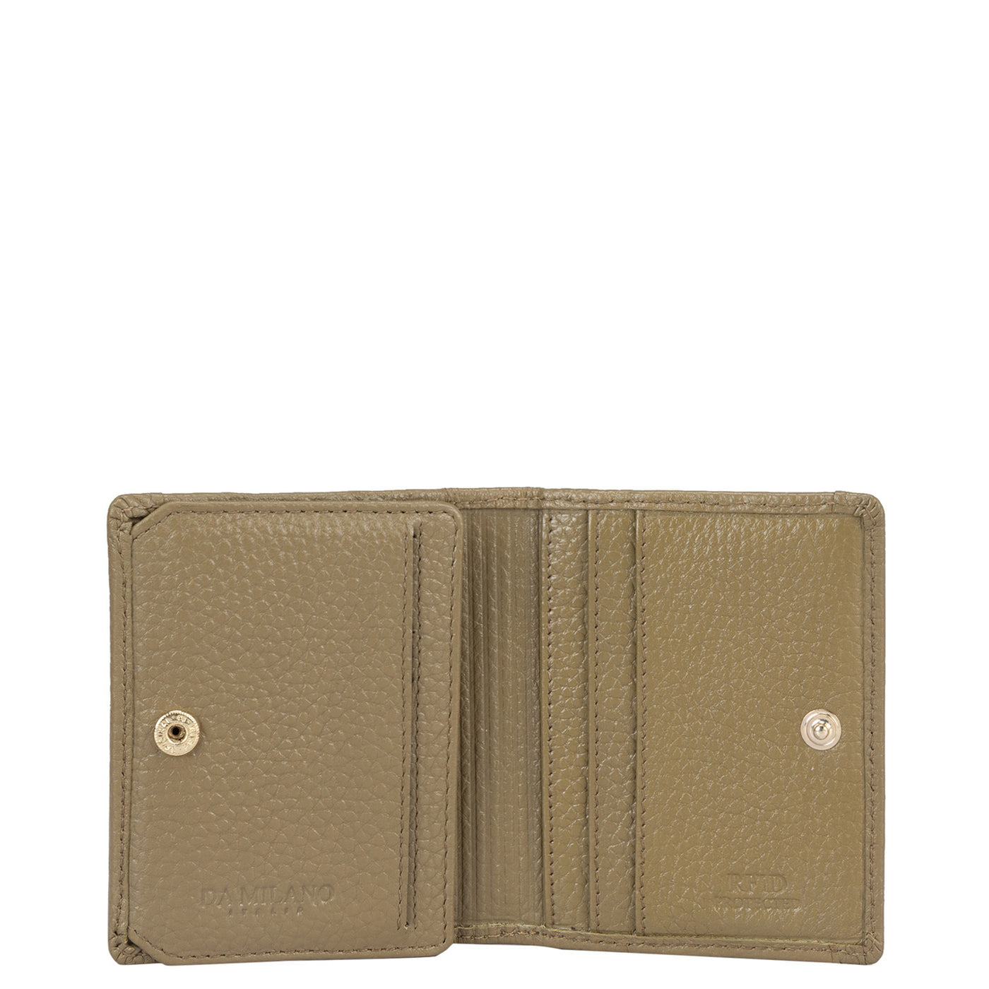 Wax Snake Leather Card Case - Olive