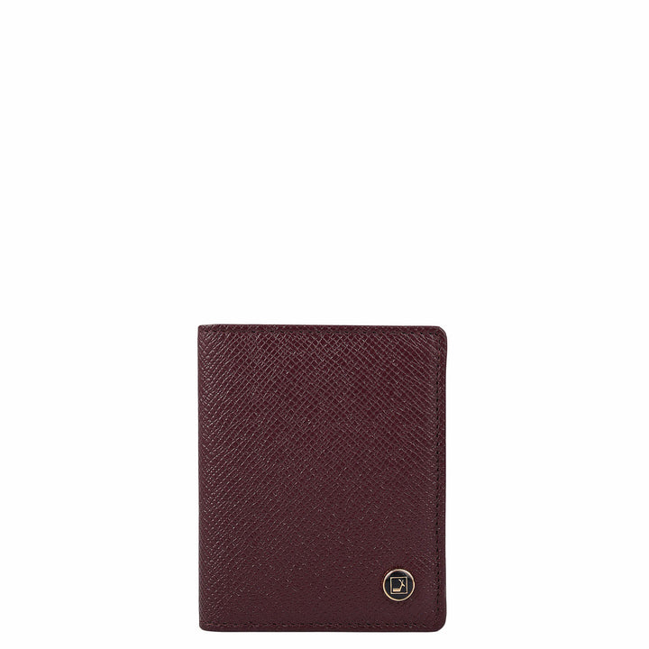 9 Slots Leather Card Case - Wine