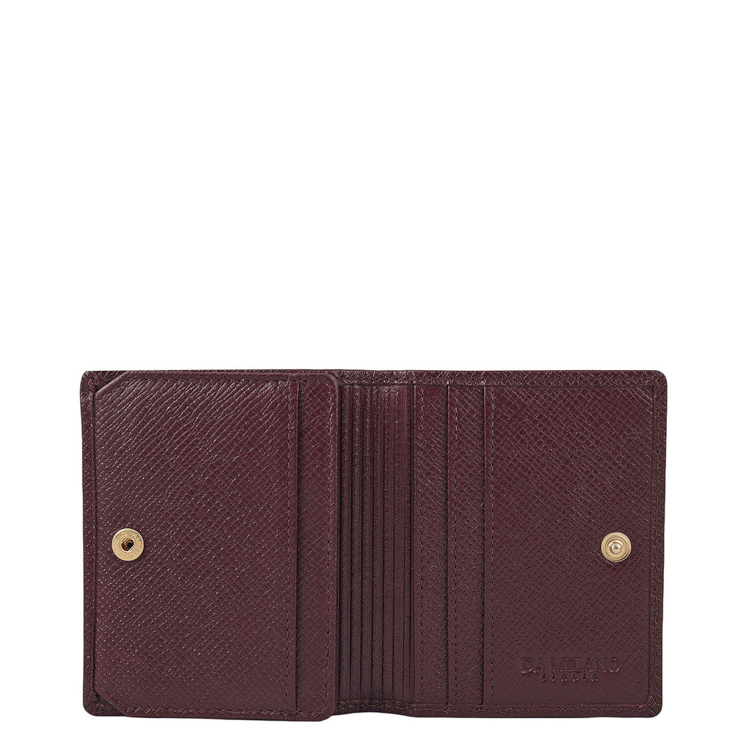 9 Slots Leather Card Case - Wine