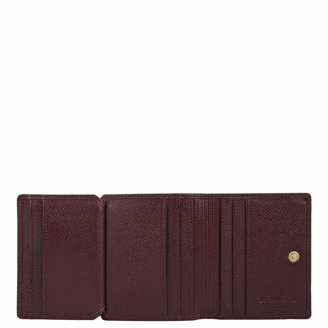 9 Slots Leather Card Case - Wine