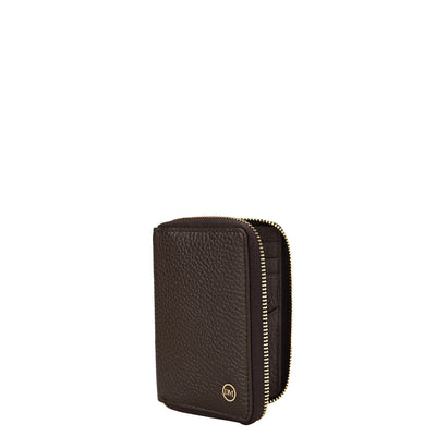 Wax Leather Card Case - Chocolate