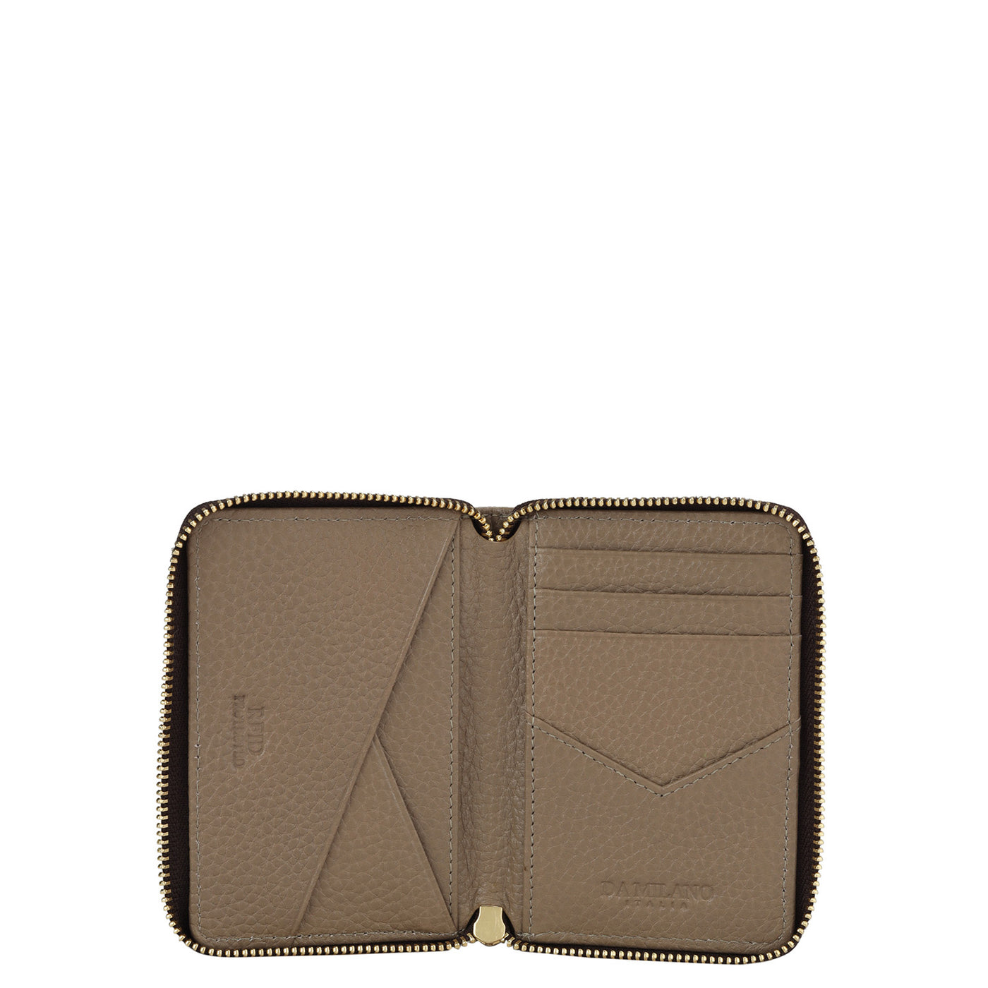 Wax Leather Card Case - Greyish Taupe