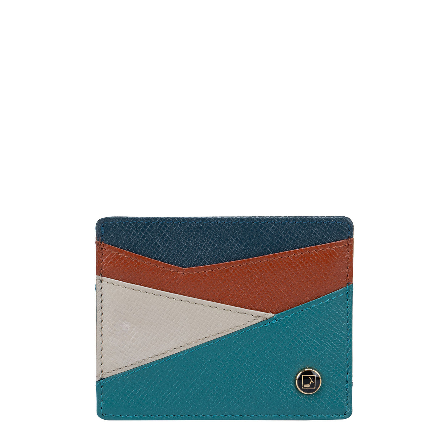 Franzy Leather Card Case - Teal & Lamb