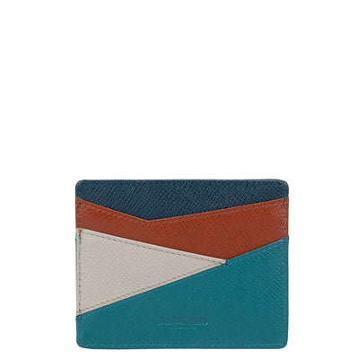 Franzy Leather Card Case - Teal & Lamb