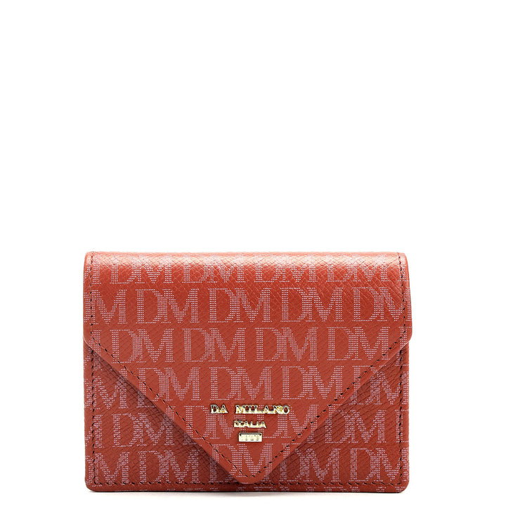 Monogram Leather Card Case - Brick