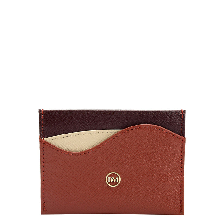 5 Slots Leather Card Case - Brick