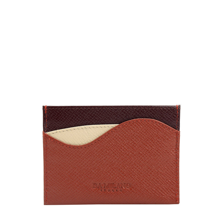 5 Slots Leather Card Case - Brick