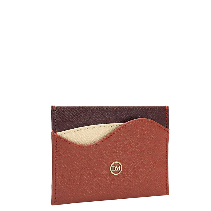 5 Slots Leather Card Case - Brick