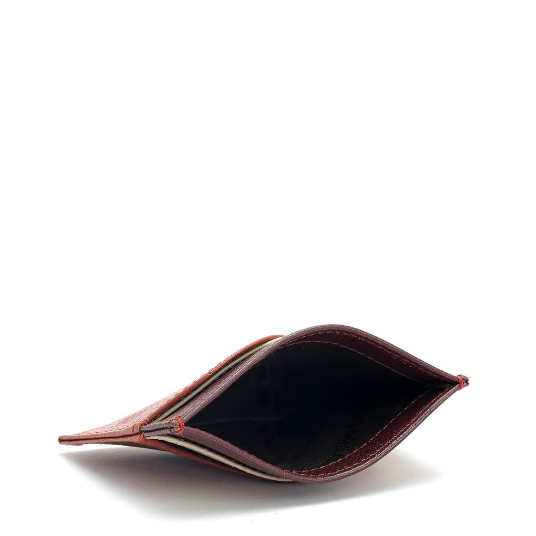 5 Slots Leather Card Case - Brick