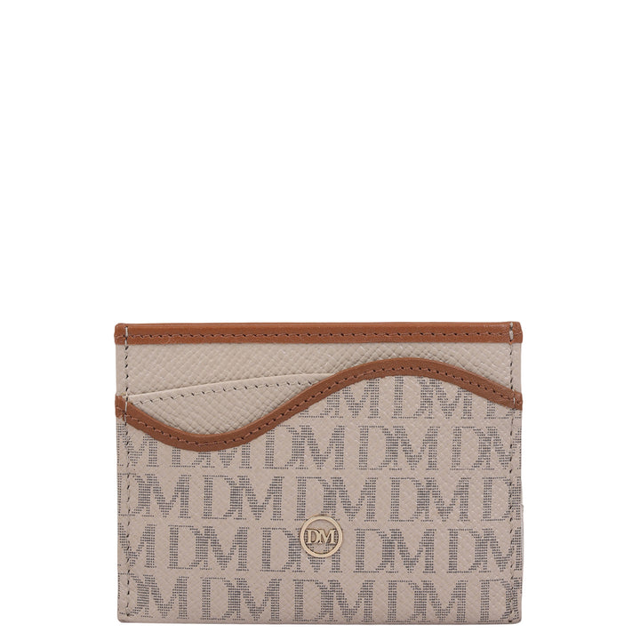 5 Slots Leather Card Case - Chalk