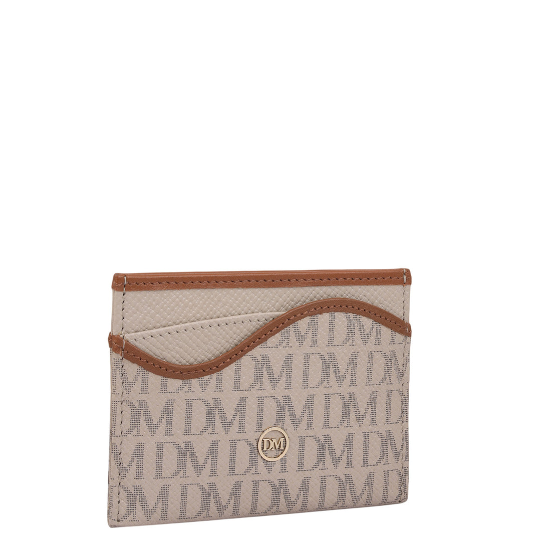 5 Slots Leather Card Case - Chalk