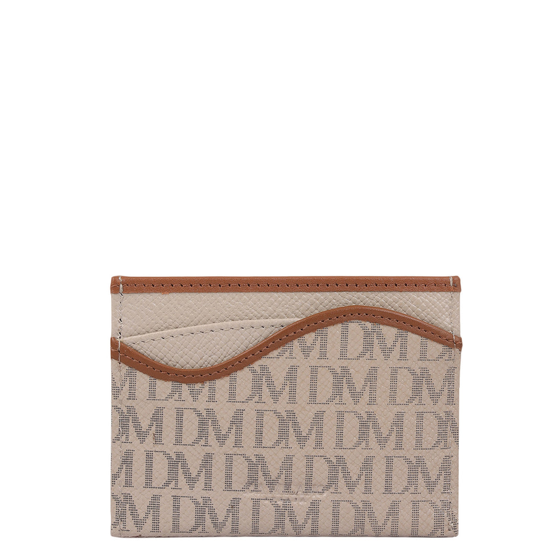 5 Slots Leather Card Case - Chalk