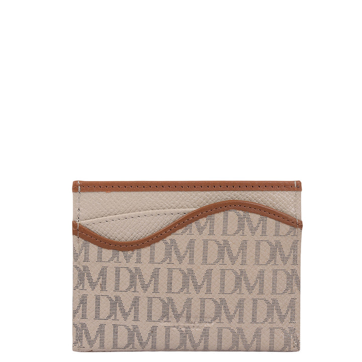 5 Slots Leather Card Case - Chalk