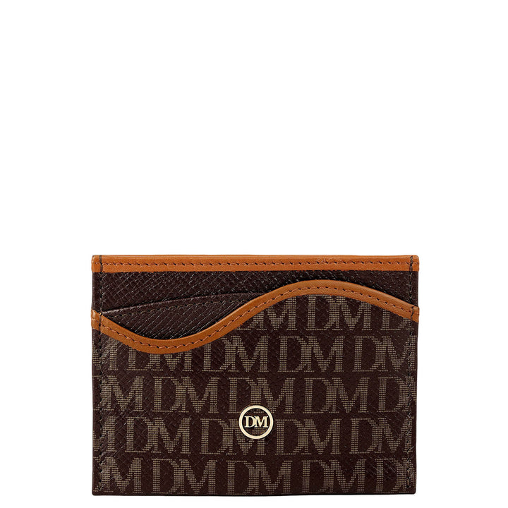 5 Slots Leather Card Case - Chocolate