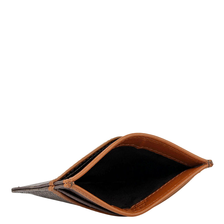 5 Slots Leather Card Case - Chocolate