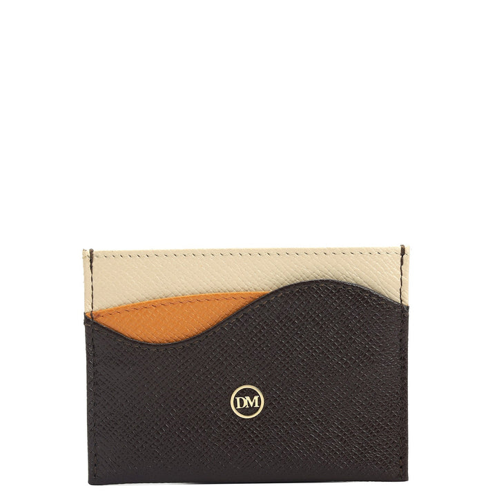 5 Slots Leather Card Case - Chocolate