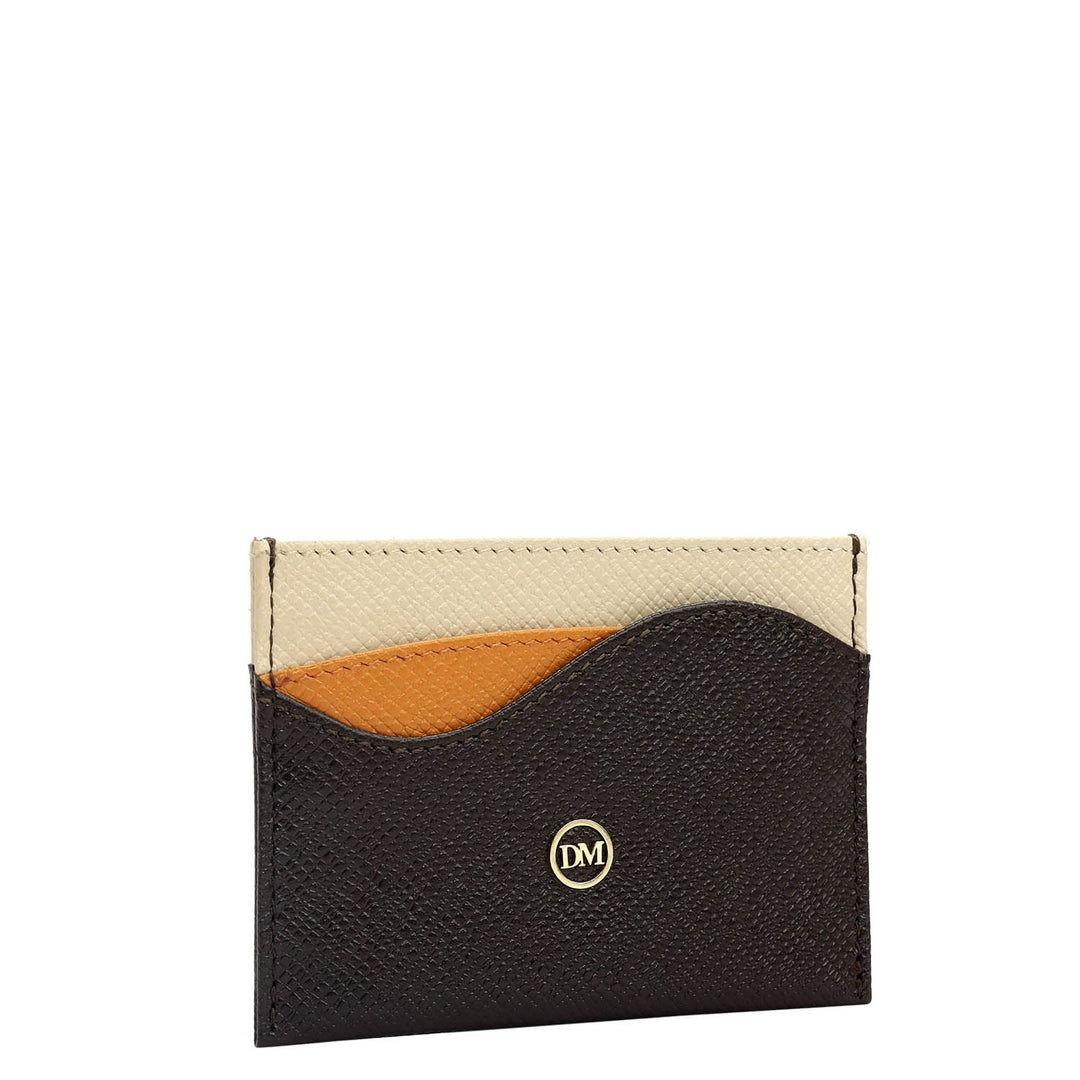 5 Slots Leather Card Case - Chocolate