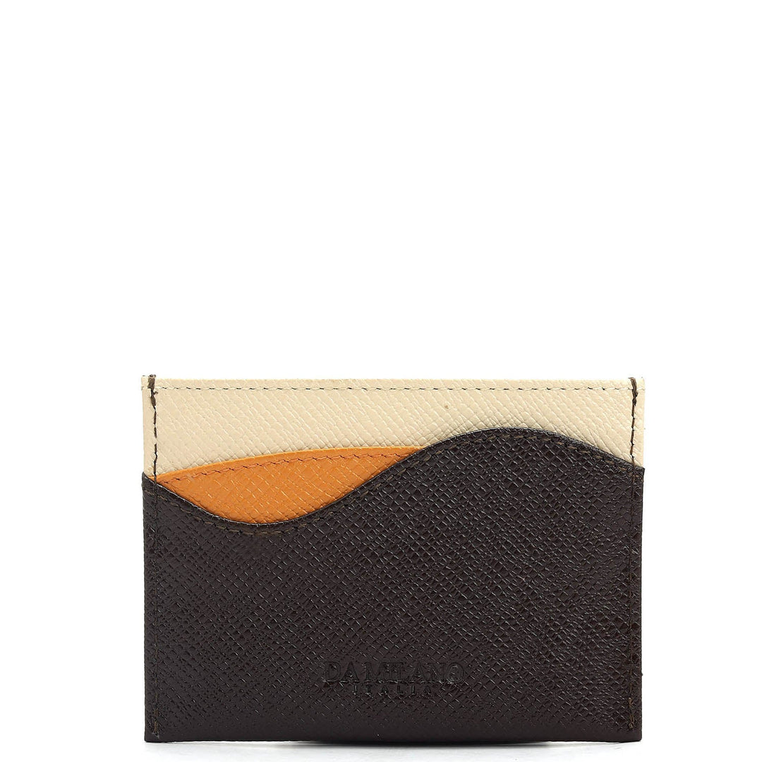 5 Slots Leather Card Case - Chocolate