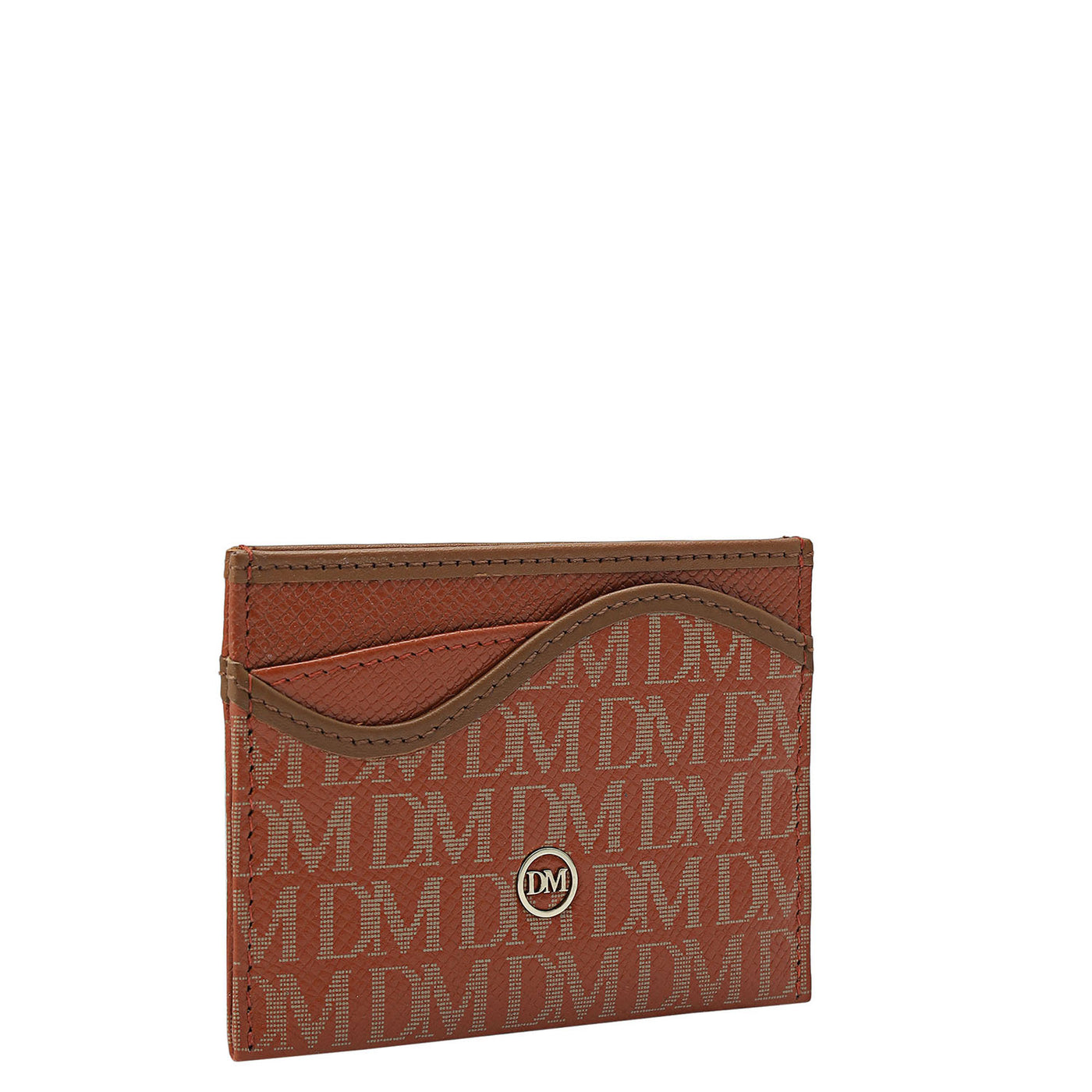 5 Slots Leather Card Case - Rust Orange