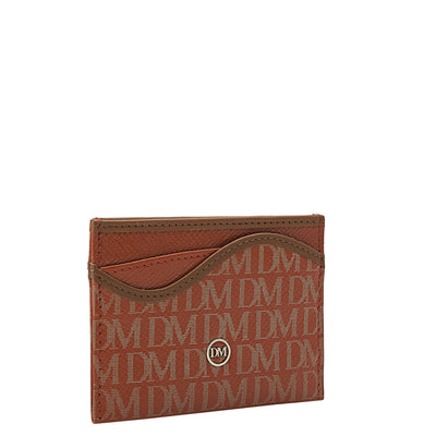 5 Slots Leather Card Case - Rust Orange