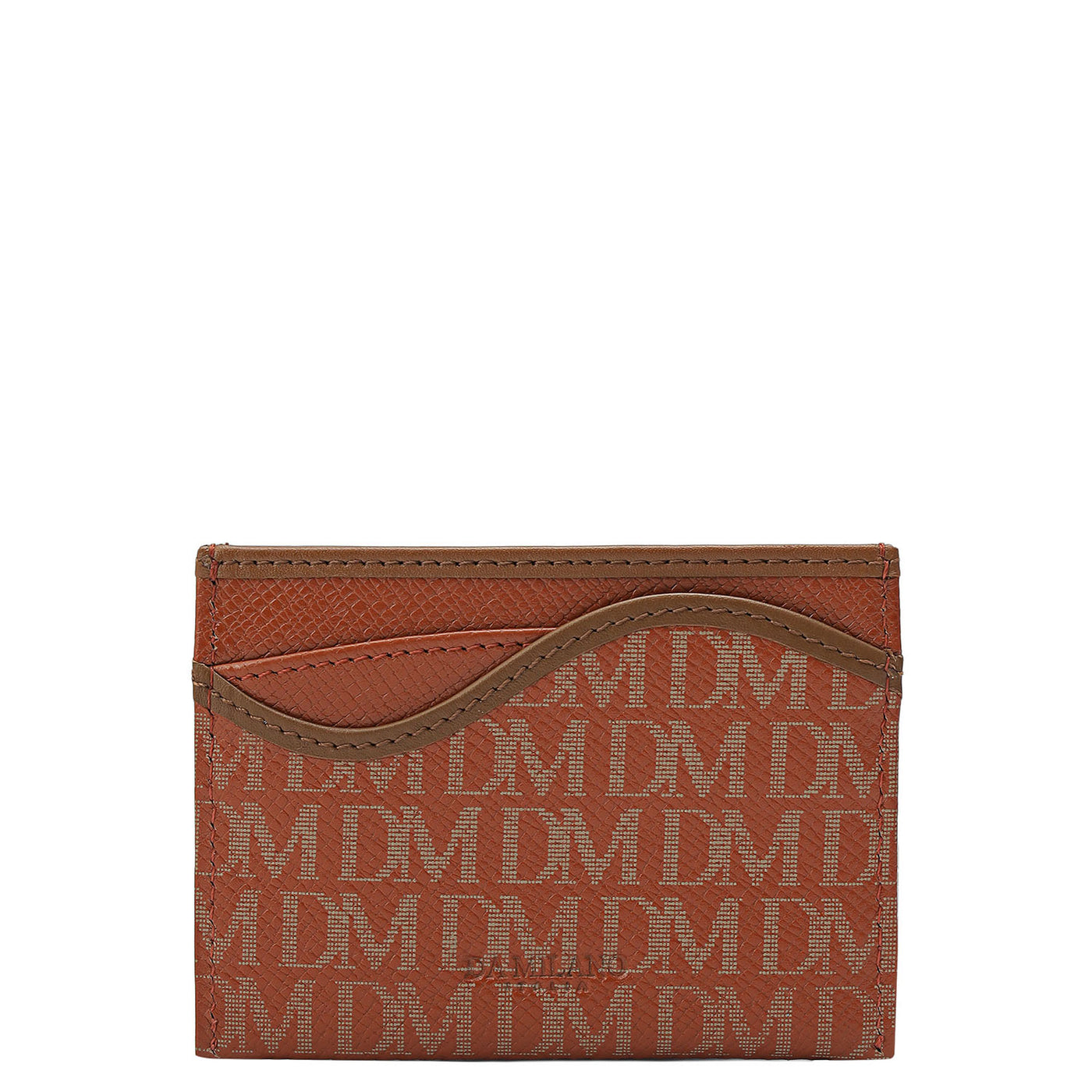 5 Slots Leather Card Case - Rust Orange