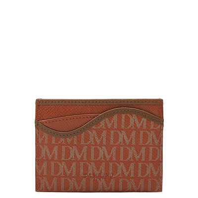 5 Slots Leather Card Case - Rust Orange
