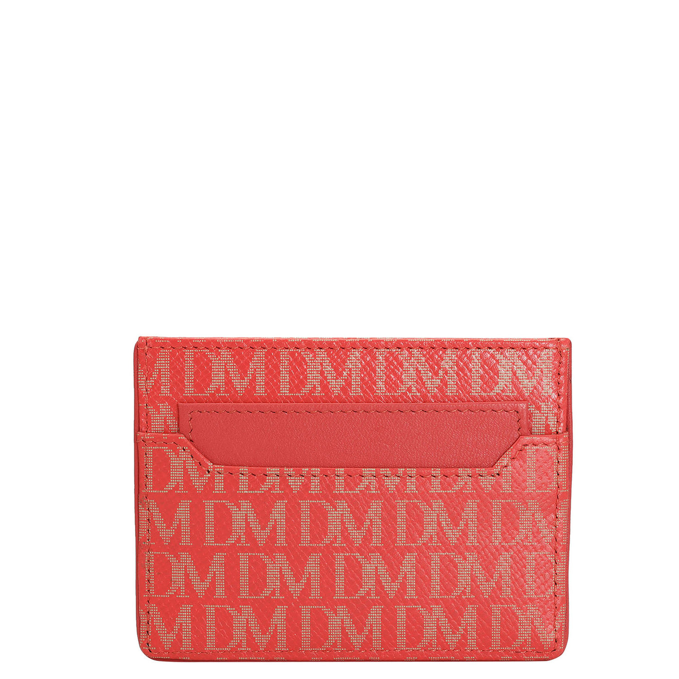 Monogram Leather Card Case - Corallo