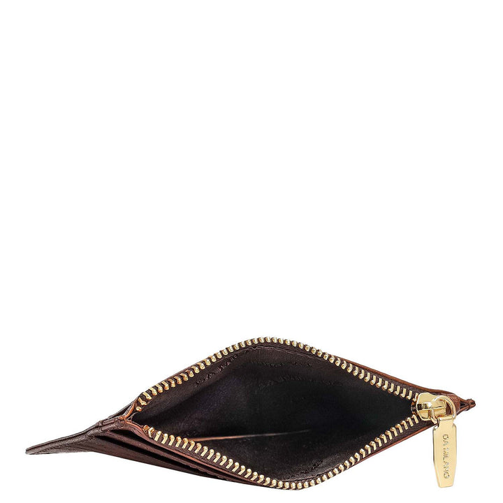 6 Slots Leather Card Case - Cognac