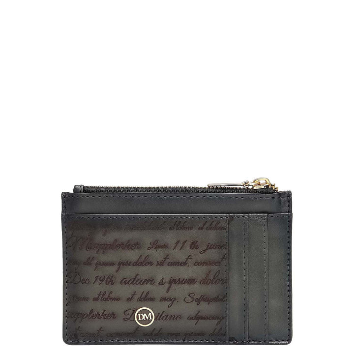 6 Slots Leather Card Case - Grey