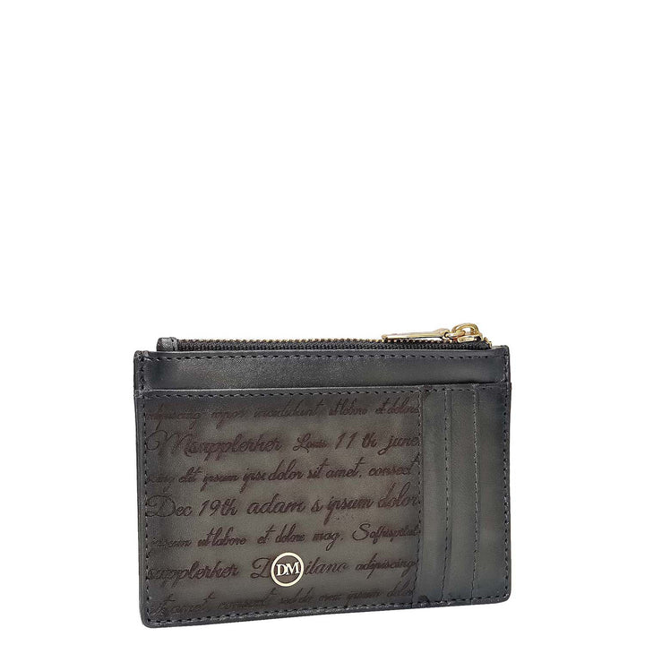6 Slots Leather Card Case - Grey