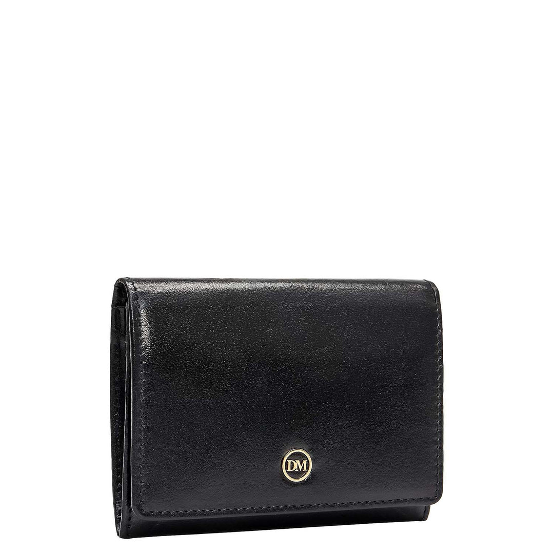 3 Slots Leather Card Case - Black