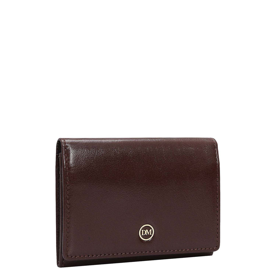 3 Slots Leather Card Case - Brown