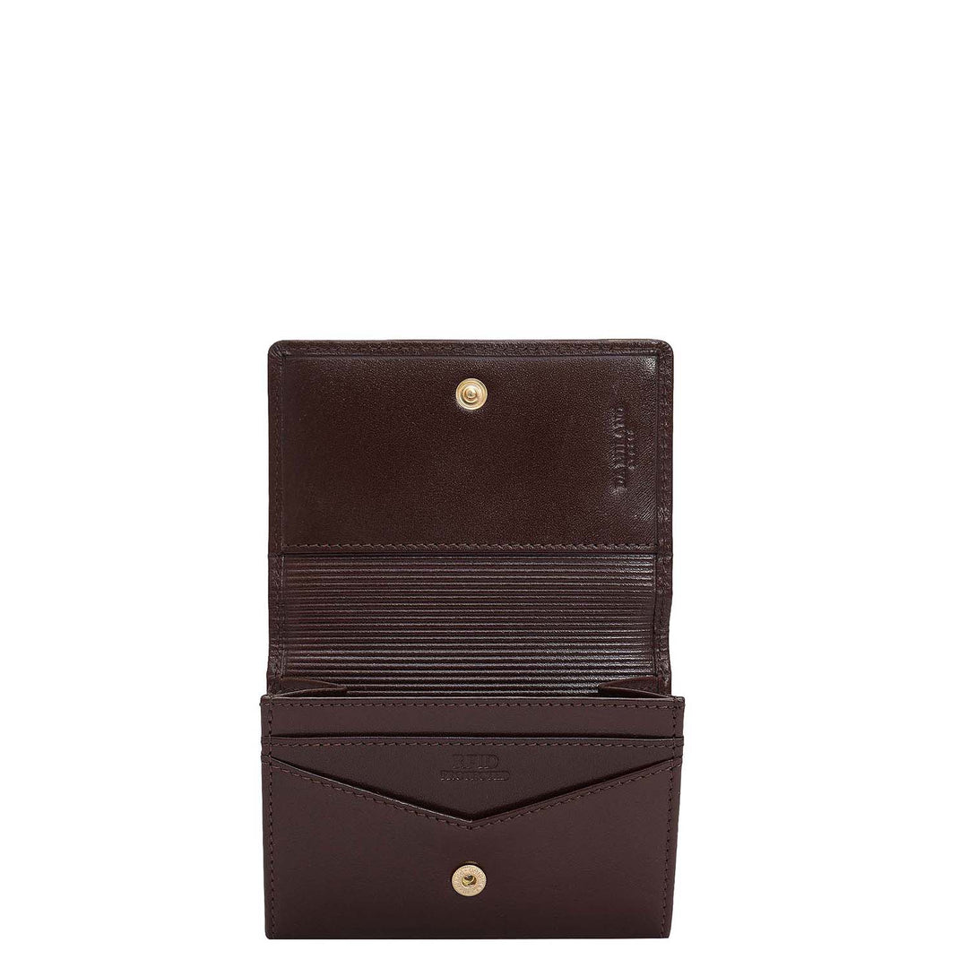 3 Slots Leather Card Case - Brown